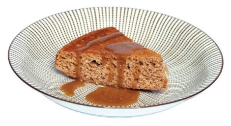 Apple Cornmeal Cake With Brown Sugar Sauce Recipe Image